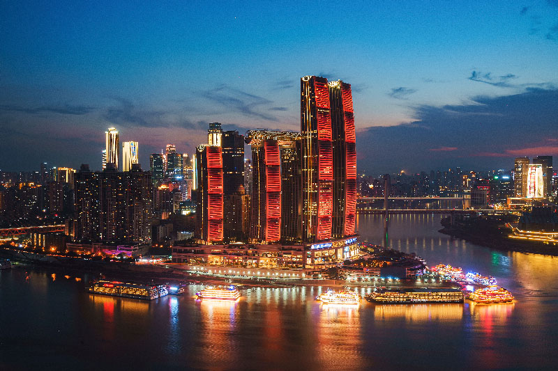ciudad de chongquing de noche.